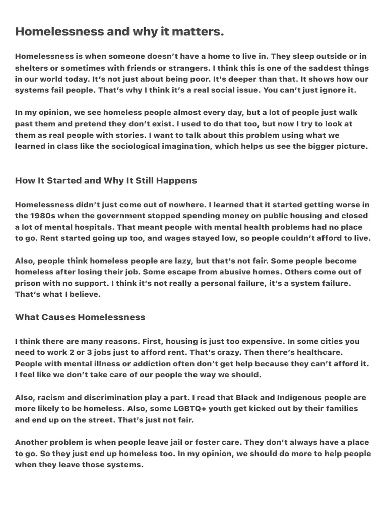 Understanding Homelessness: Causes and Solutions | PDF | Homelessness ...