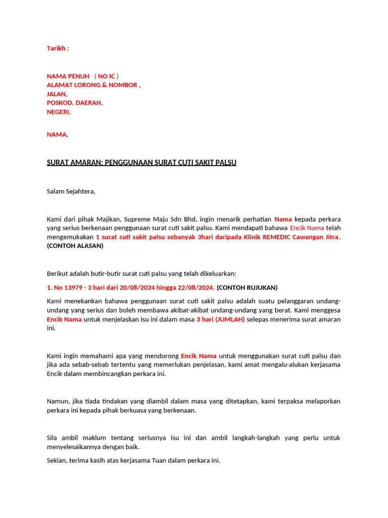 Warning Letter - Example | PDF