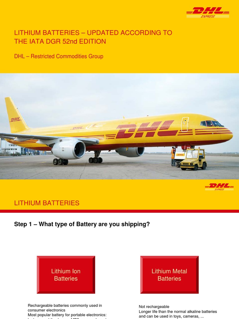 DHL Lithium Batteries PDF Battery (Electricity) Packaging And Labeling
