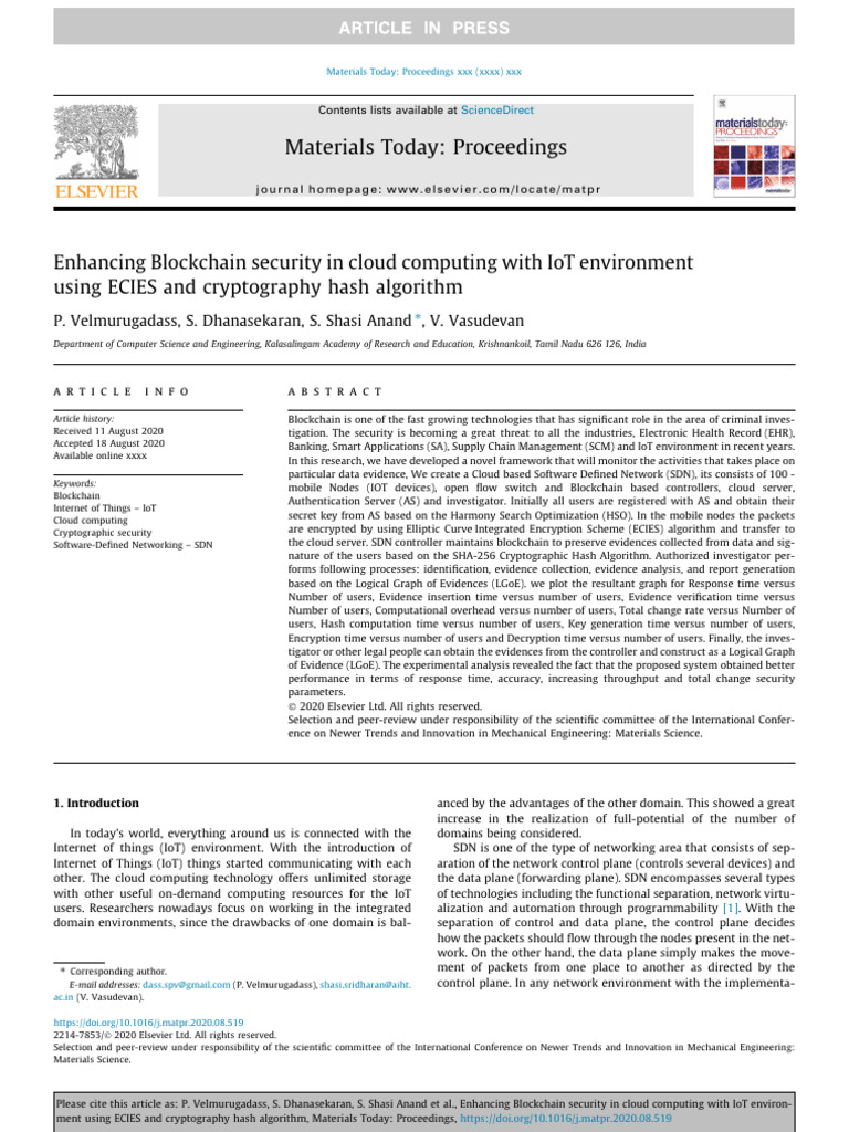 Blockchain Security in IoT Cloud Systems | PDF | Key (Cryptography ...