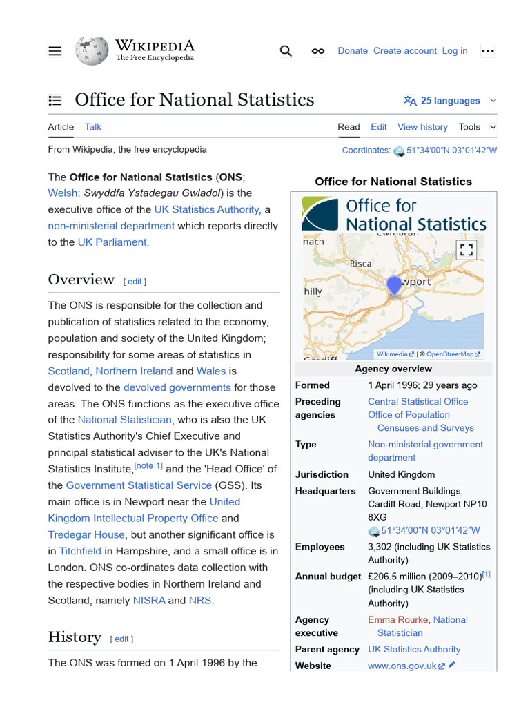 En Wikipedia Org Wiki Office For National Statistics... | PDF | Statistics