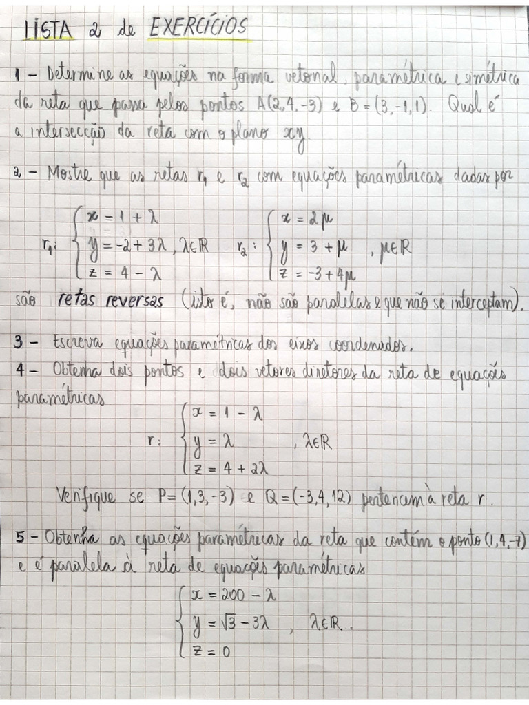 Lista de Exercícios 2 | PDF