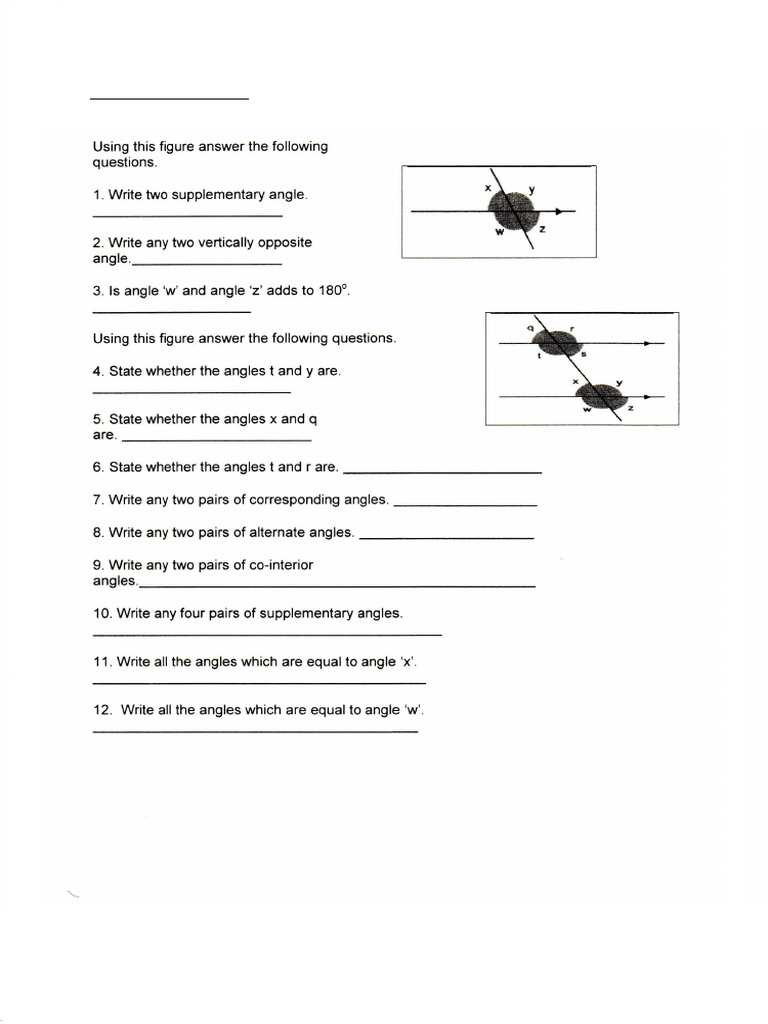 Angle Worksheet 1 | PDF