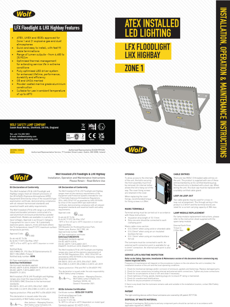 LFX & LHX Floodlight Installation Guide | PDF | Electrical Wiring ...