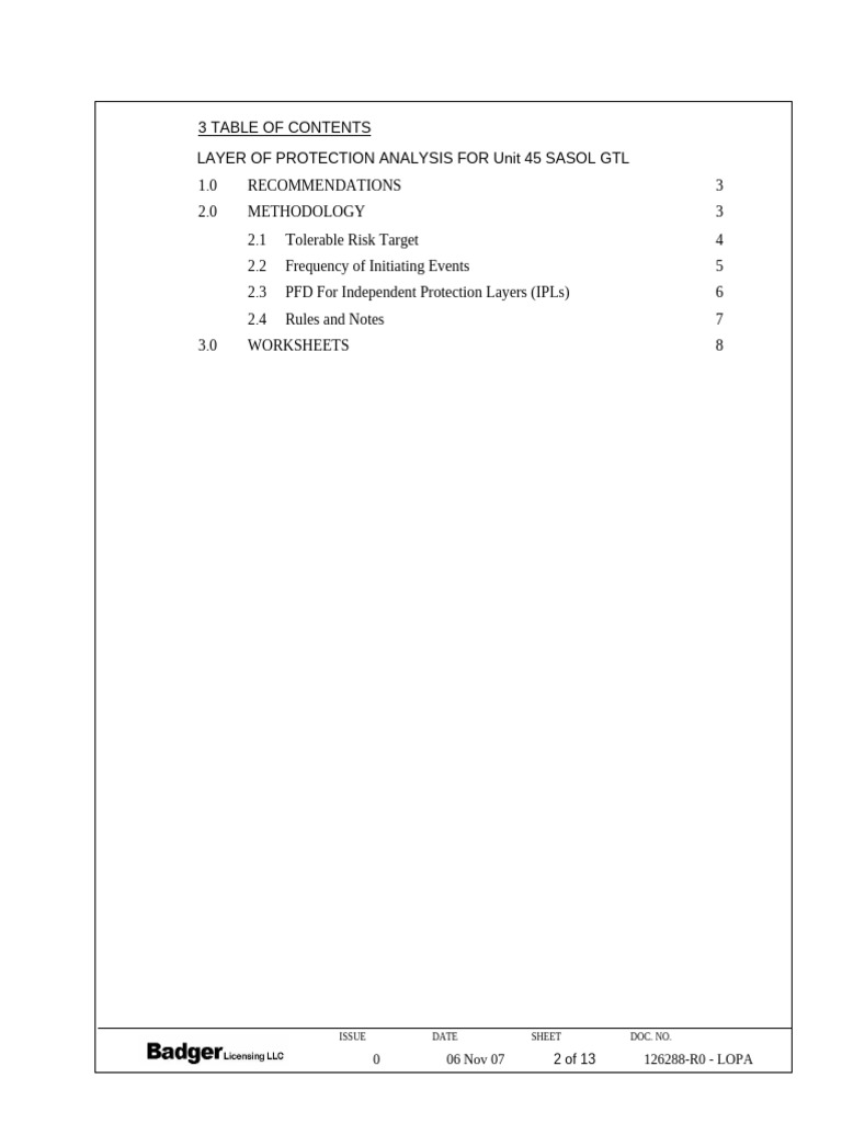LOPA Analysis for Sasol GTL Unit 45 | PDF | Systems Engineering | Safety