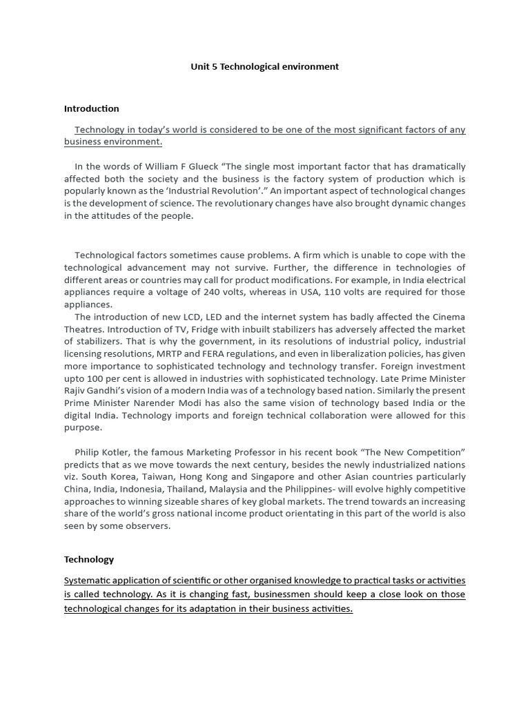 Understanding the Technological Environment | PDF | Intellectual ...