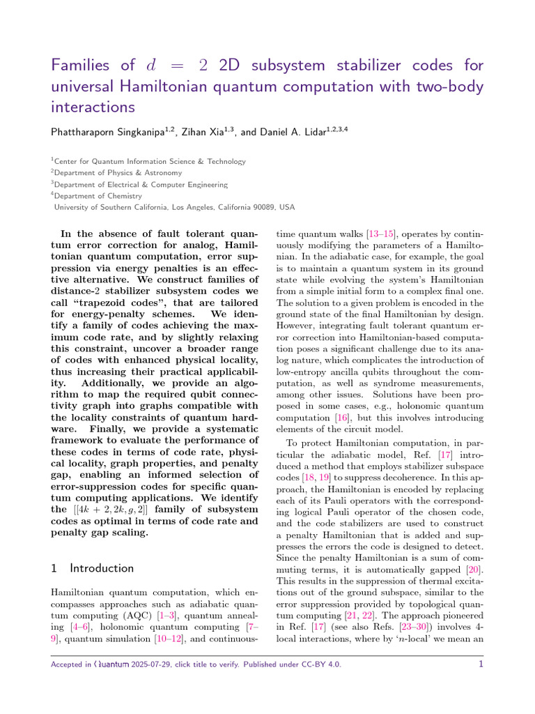 2D Stabilizer Codes for Quantum Computation | PDF | Quantum Computing ...