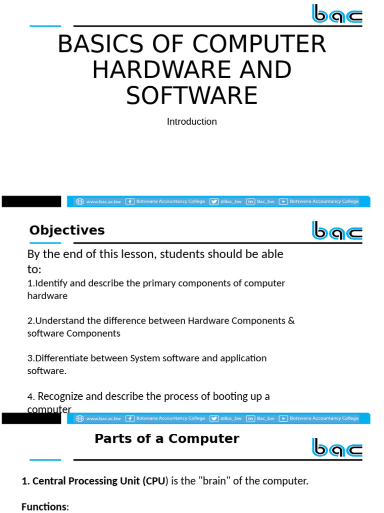Computer Hardware and Software Basics | PDF | Computer Data Storage ...