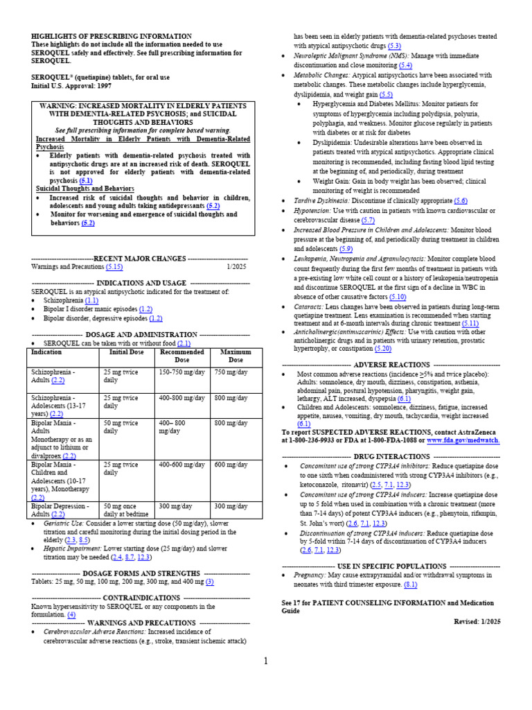 S 074 LBL | PDF | Antipsychotic | Antidepressant