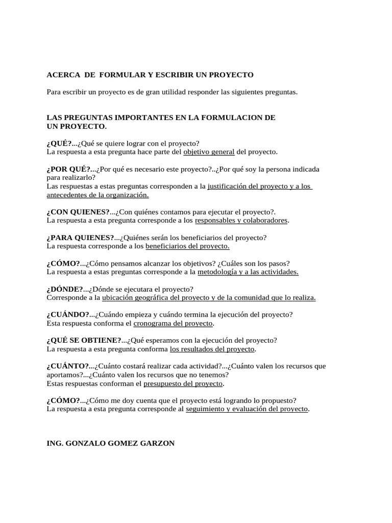Claves para Escribir un Proyecto Exitoso | PDF