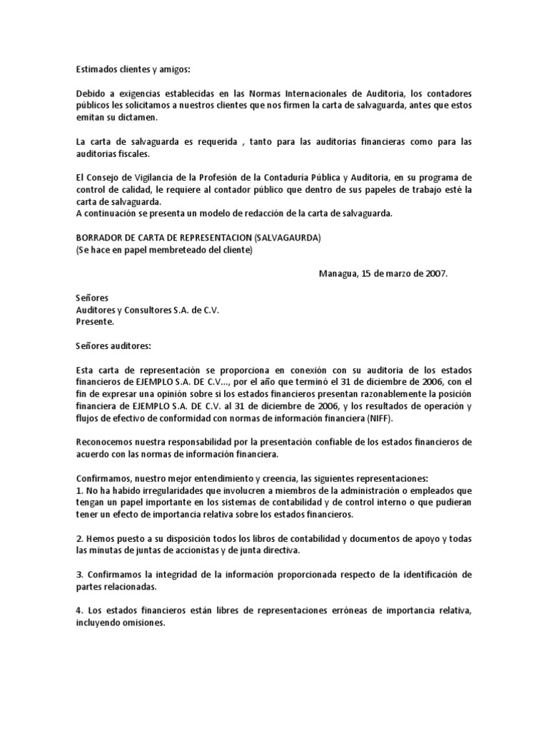 Carta salvaguarda