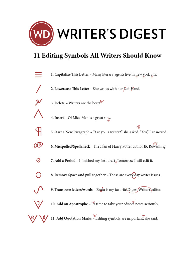 Essential Editing Symbols for Writers | PDF