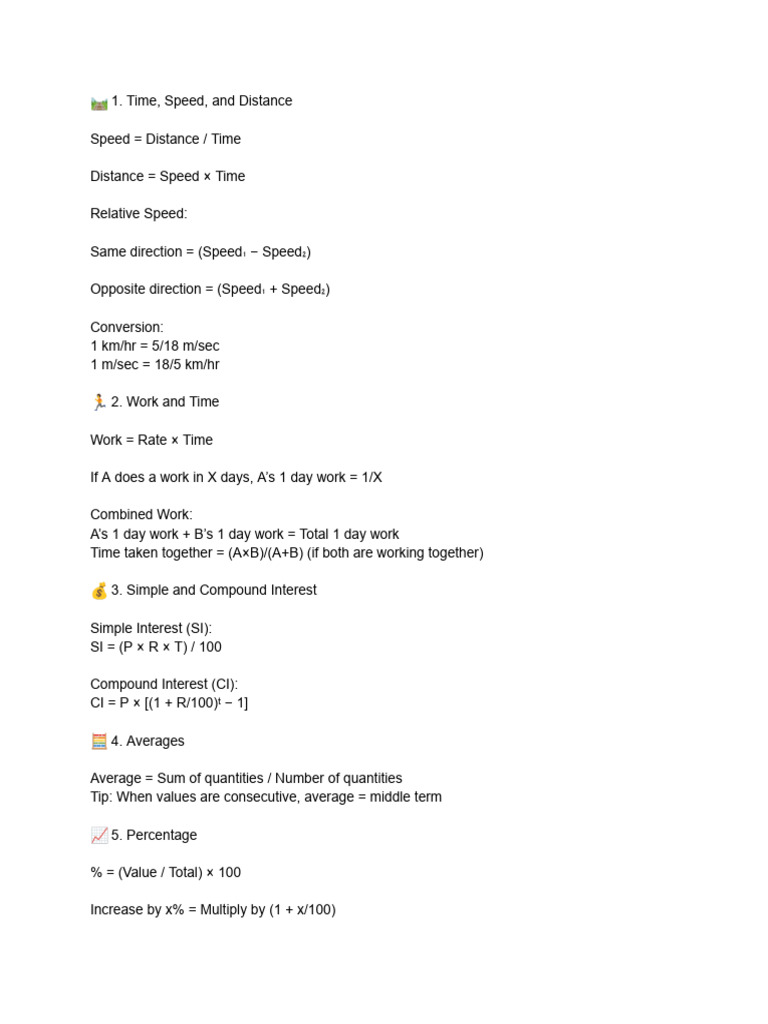 Essential Math Formulas Guide | PDF