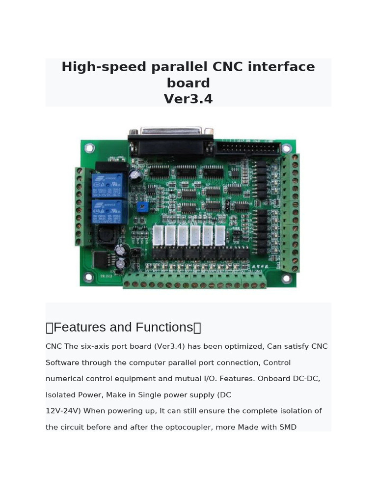 High-Speed CNC Interface Board Ver3.4 | PDF | Power Inverter ...
