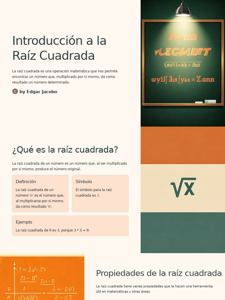 Introducción a la Raíz Cuadrada en Matemáticas | PDF | Raíz cuadrada ...