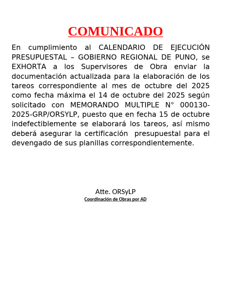 Comunicado | PDF