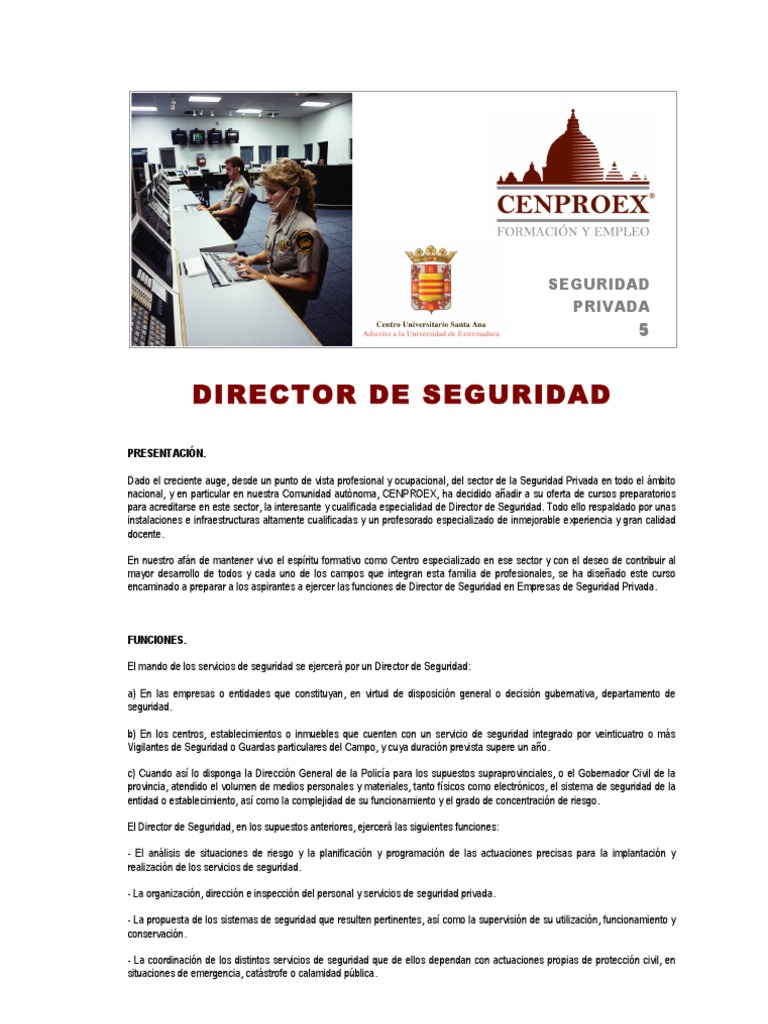 Director de Seguridad Funciones | PDF | La seguridad | Seguridad de ...