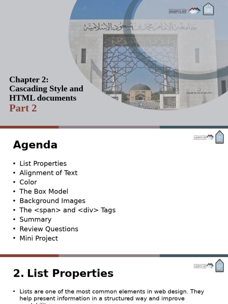 Chapter 2 Cascading Style and HTML Documents Part 2 | PDF | Html ...