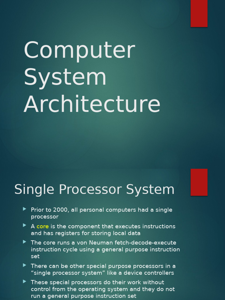 Computer System Architecture Overview | PDF | Process (Computing ...