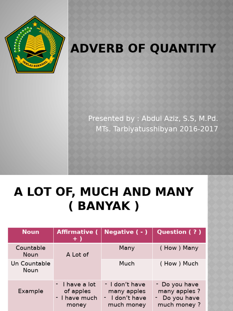 Understanding Adverbs of Quantity | PDF