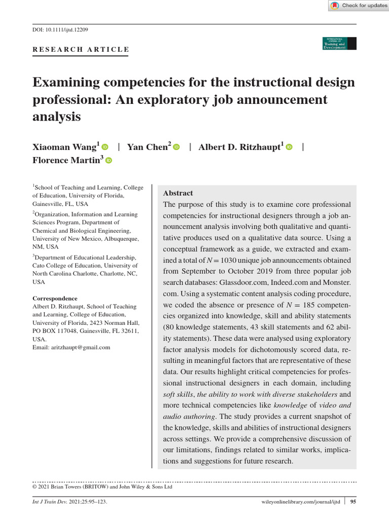 Wang 2021 | PDF | Factor Analysis | Instructional Design