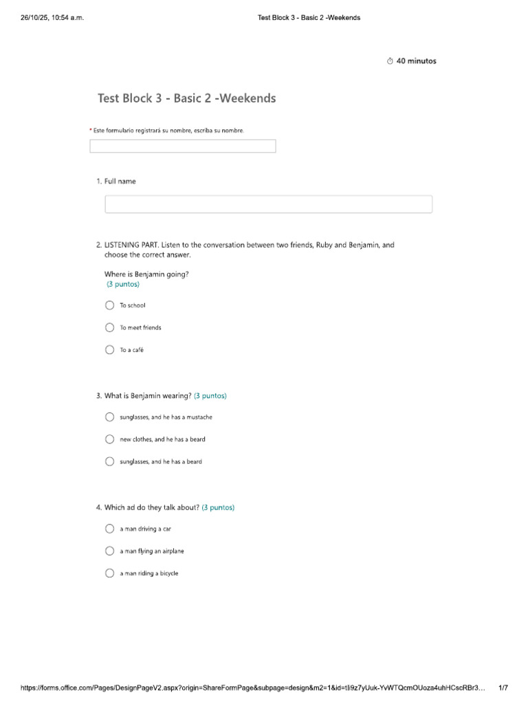 Test 3 Basic 2 Weekends | PDF