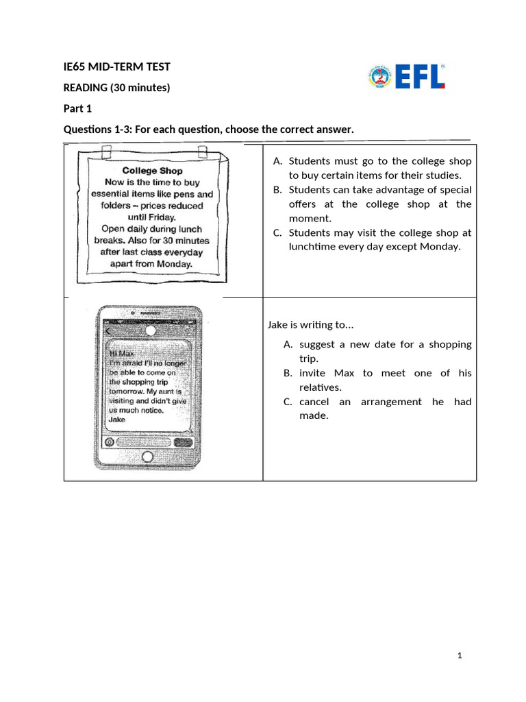 IE65 Midterm Sample Test | PDF