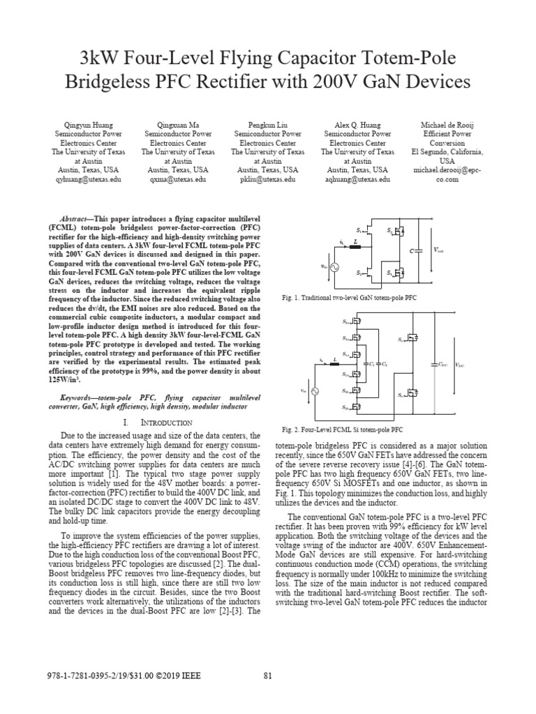 3kW Four-Level GaN PFC Rectifier Design | PDF | Inductor | Inductance