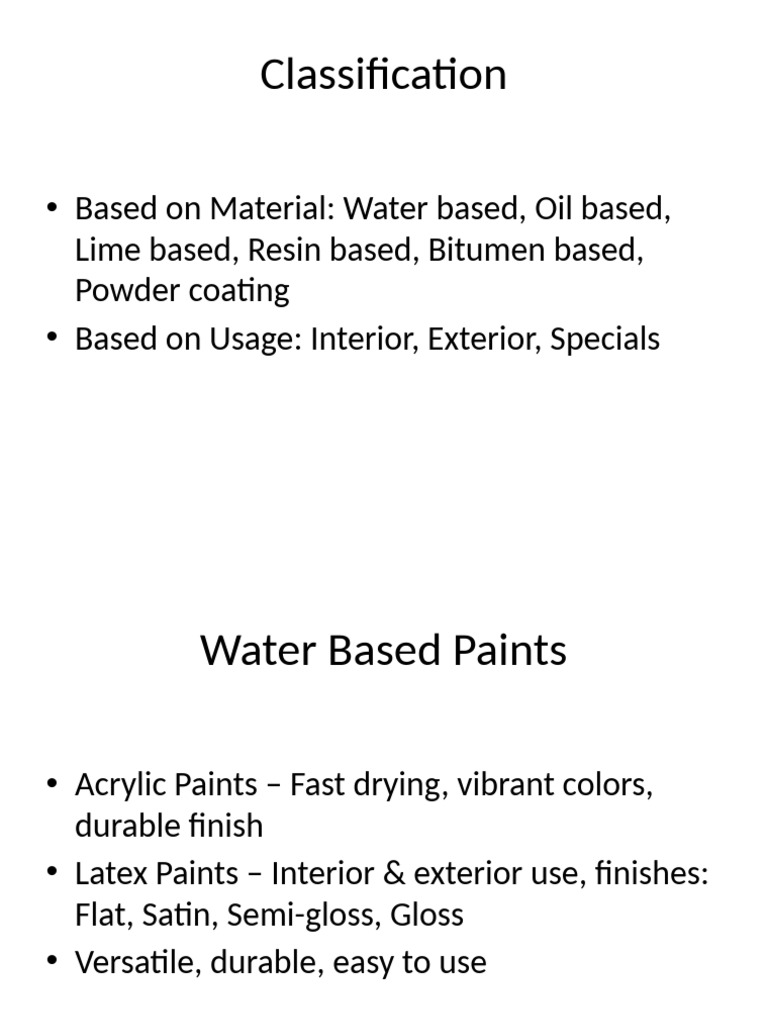 Types and Uses of Paints Explained | PDF | Paint | Acrylic Paint