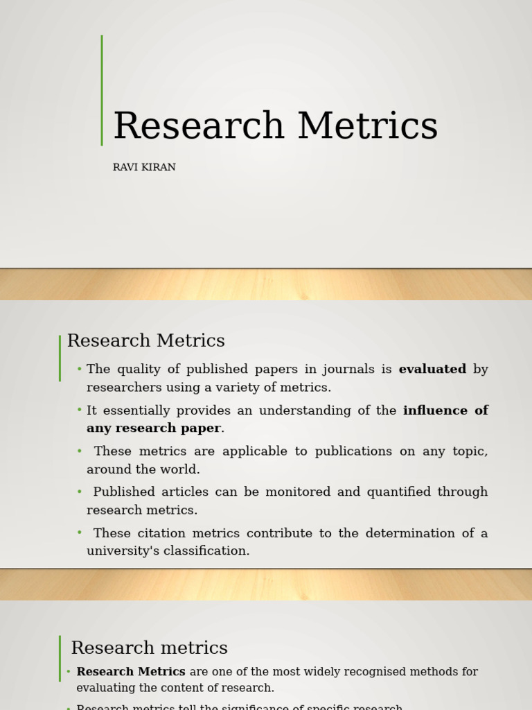 Research Metrics 2025 | PDF | Science | Academia