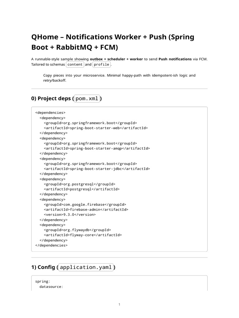 Push Notifications with Spring Boot | PDF | Computing | Software