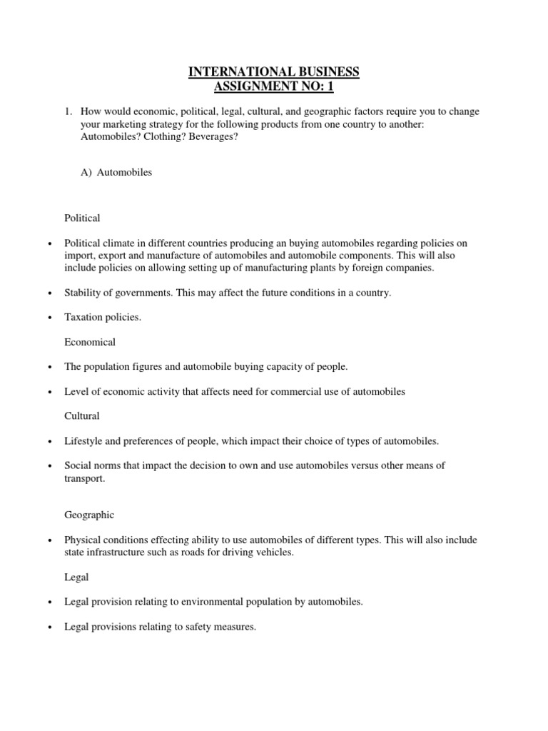 International business assignment picture