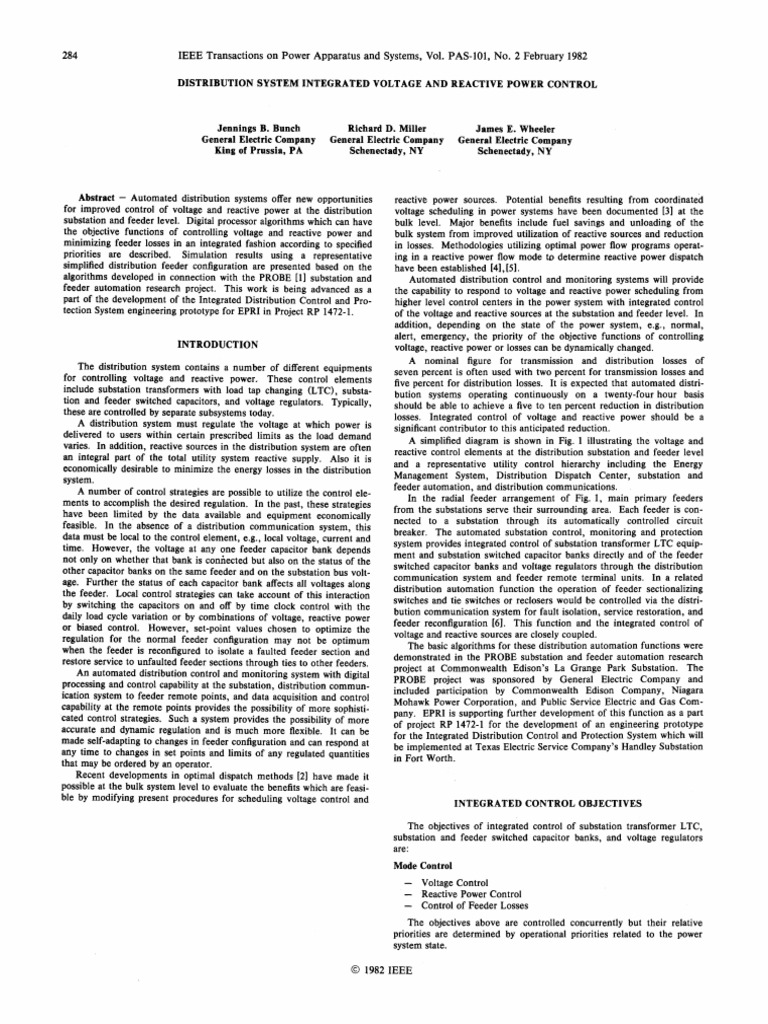 Integrated Voltage & Reactive Power Control | PDF | Electric Power ...