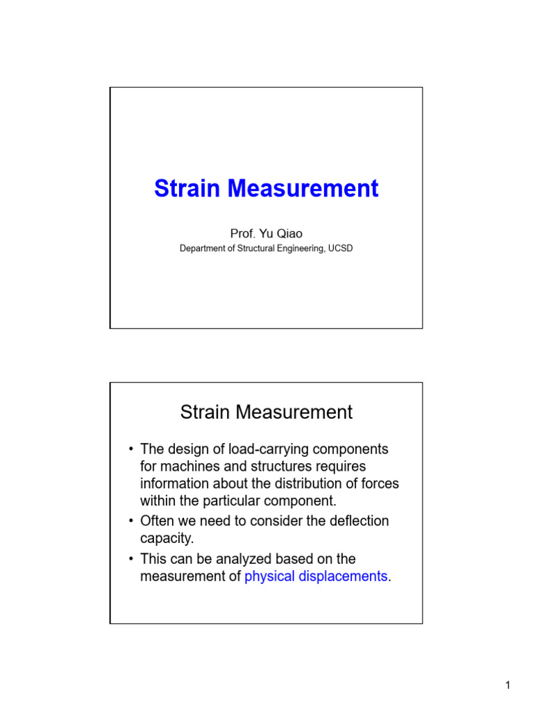 Strain Measurement Techniques Explained | PDF | Deformation ...