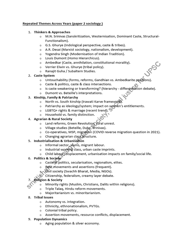 Key Themes in Indian Sociology Analysis | PDF | Caste | Human Migration