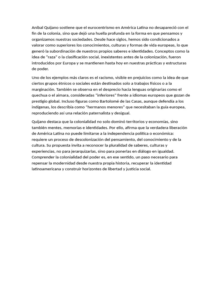 La Colonialidad Del Poder+-+ | PDF