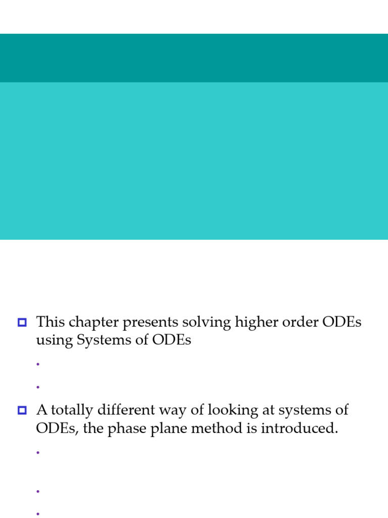 Systems of ODEs and Phase Plane Methods | PDF | Eigenvalues And ...