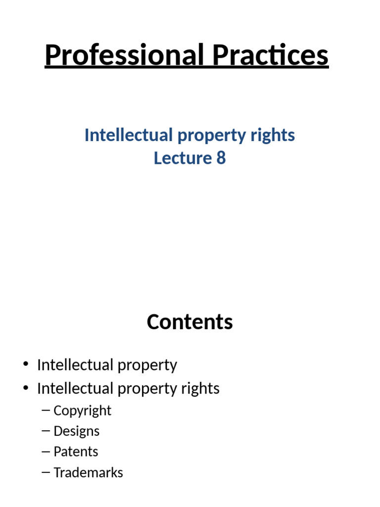 Understanding Intellectual Property Rights | PDF | Intellectual ...