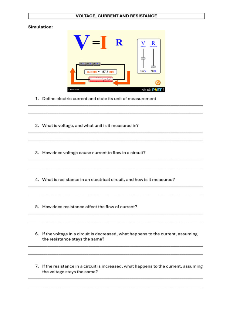 Understanding Voltage, Current, and Resistance | PDF | Electrical ...