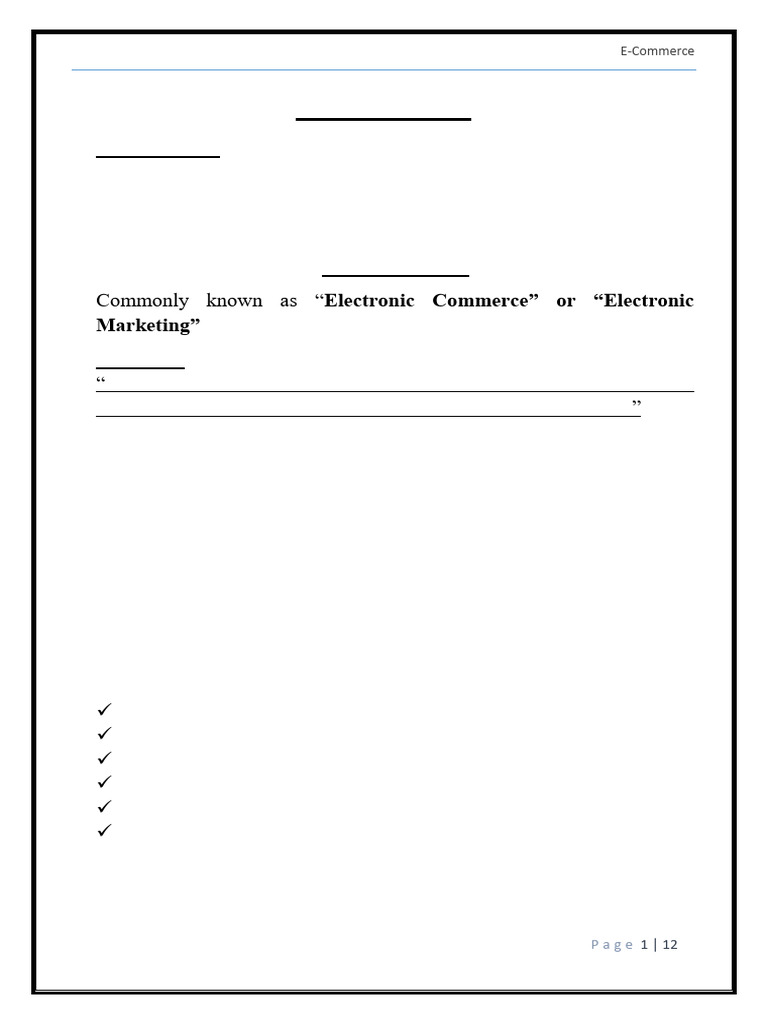 Understanding E-Commerce Fundamentals | PDF | Electronic Data ...