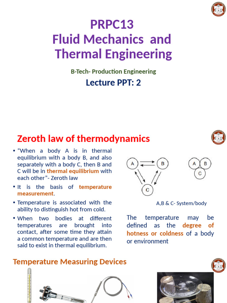 Fluid Mechanics & Thermodynamics Overview | PDF | Heat | Temperature