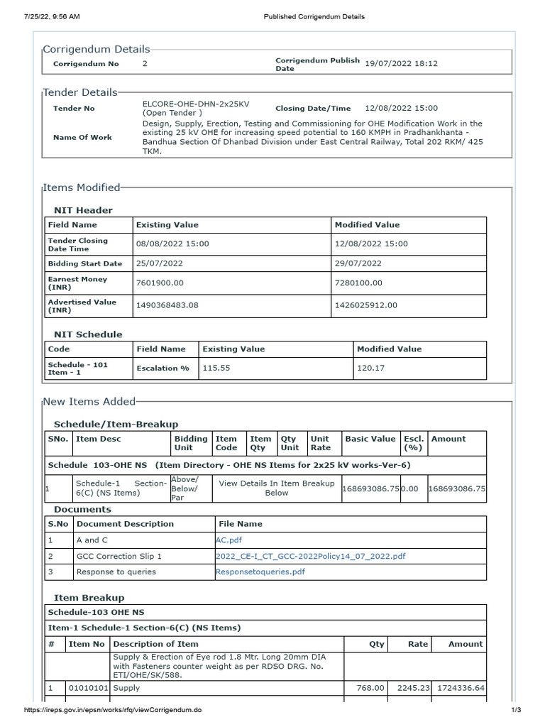 Published Corrigendum Details | PDF | Manufactured Goods
