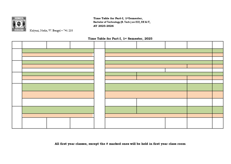 Time Table PT I Sem-1 2025-26 V0-1 | PDF | Computer Engineering ...