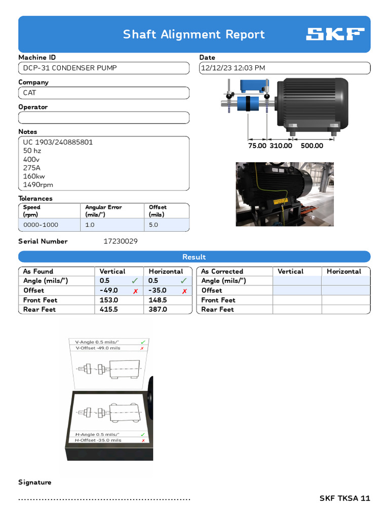 Shaft Alignment Report for DCP-31 Pump | PDF