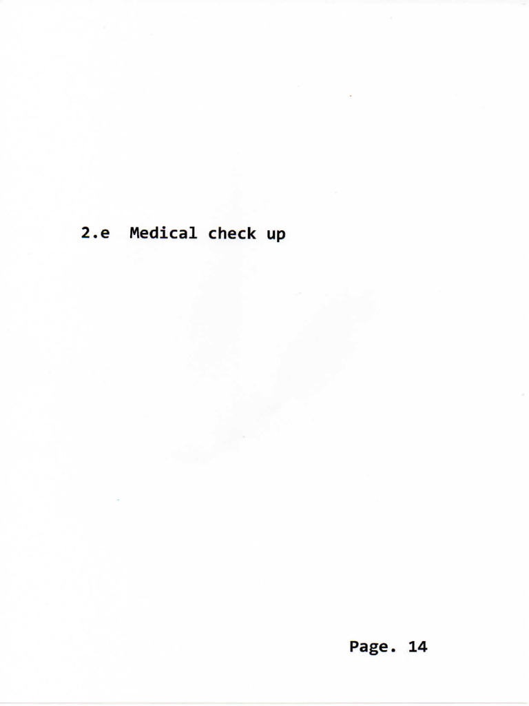 2.e Medical Check Up | PDF