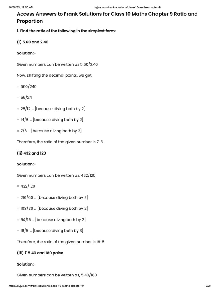 Frank Solutions - Class 10 Maths Chapter 9 | PDF | Numbers | Number Theory