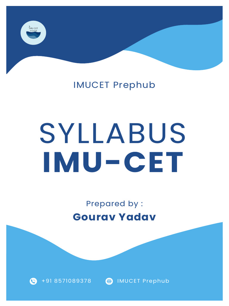 IMU CET 2026 Detailed Syllabus | PDF | Chemistry | Chemical Reactions
