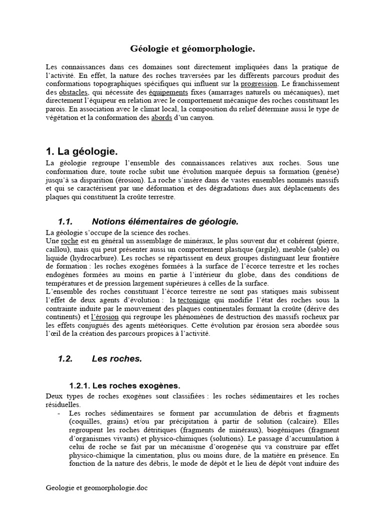 Géologie et formation des canyons | PDF | Magma | Roche sédimentaire