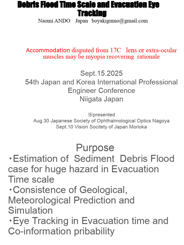 Debris Flood Time Scale and Evacuation Eye Tracking Noami ANDO Japan ...