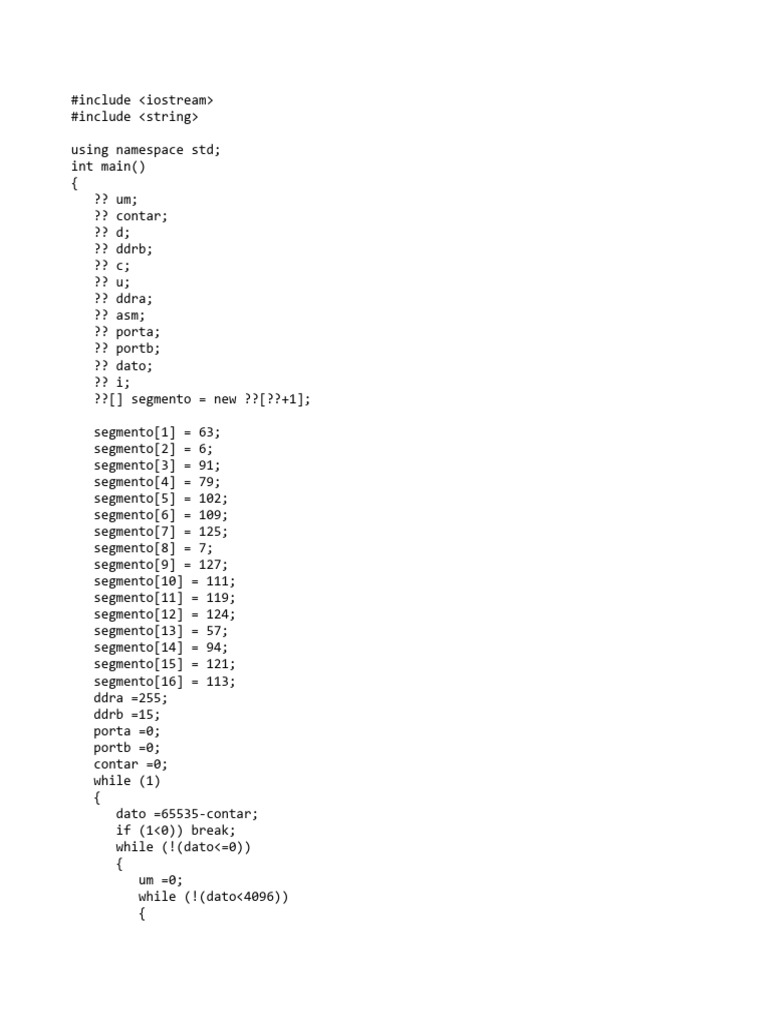 Código C++ para Controle de Portas | PDF